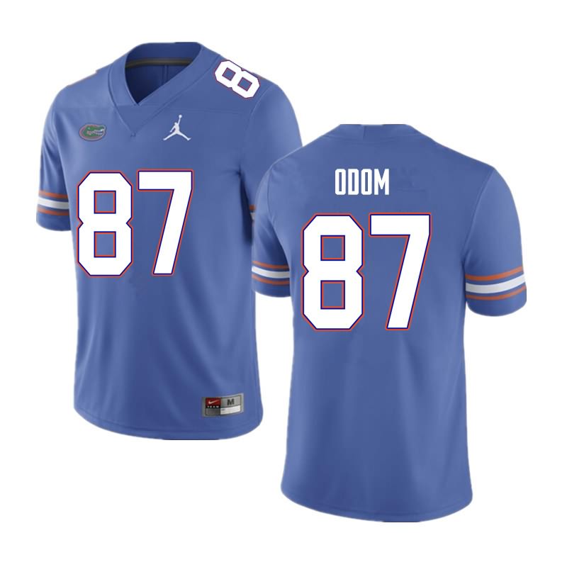 Men's NCAA Florida Gators Jonathan Odom #87 Stitched Authentic Nike Blue College Football Jersey KIV6865DI